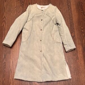 🎈🎈ANTHROPOLOGIE Cream Fleece-Lined Reversible Jacket